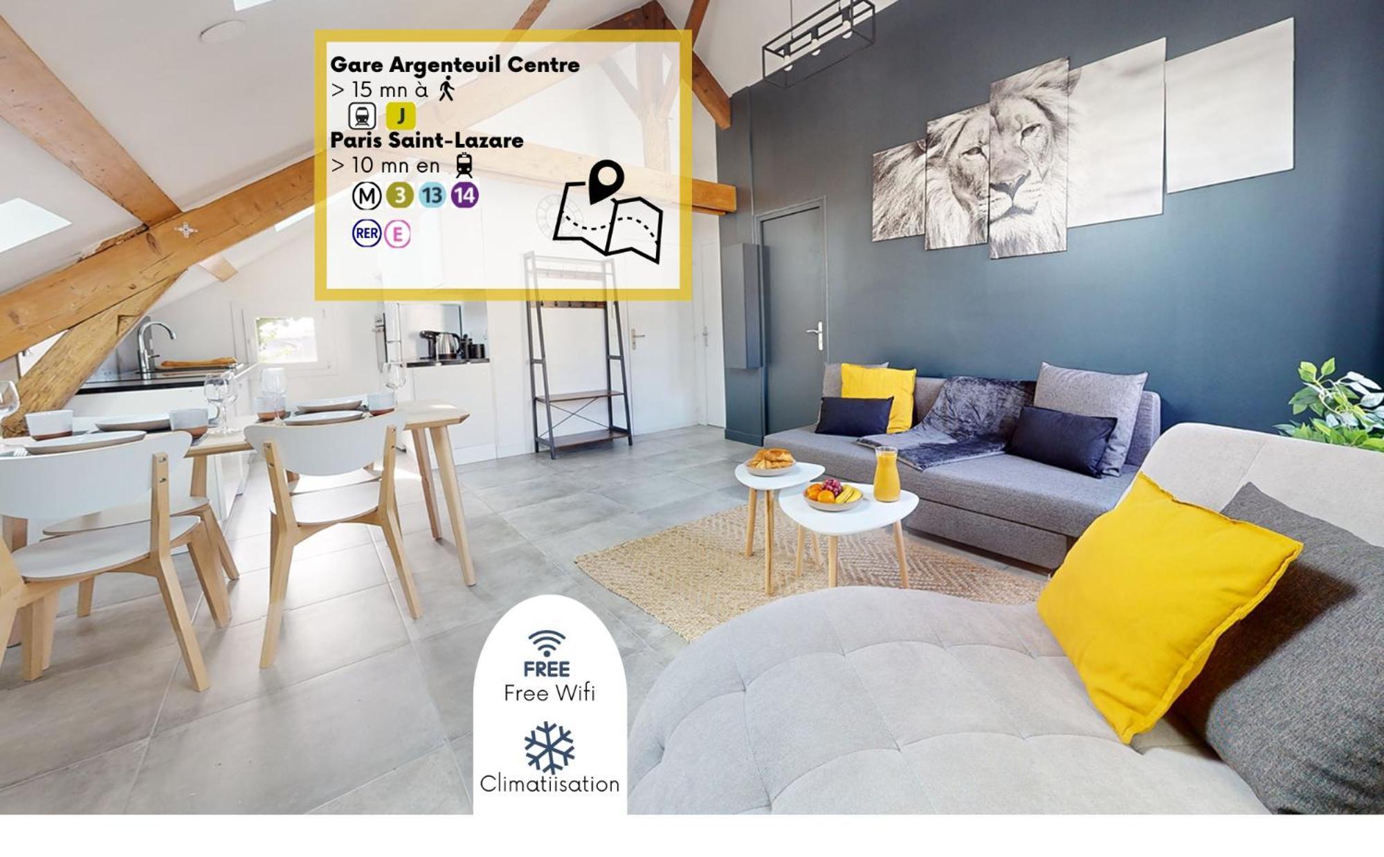 Magnifique Appartement- Proche Paris-Climatisation Argenteuil Eksteriør bilde